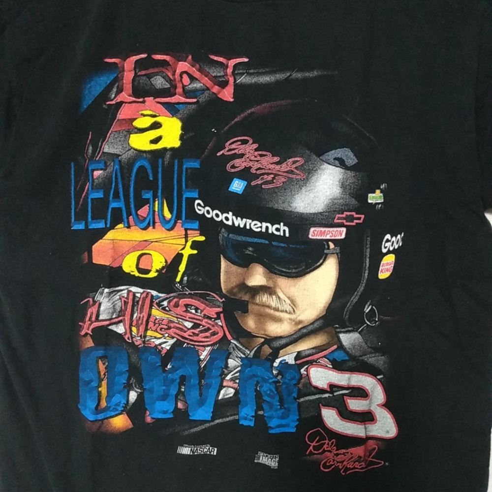 Vtg Dale Earnhardt Competitor's View Tshirt Mens M Black 90s Double Sided Nascar